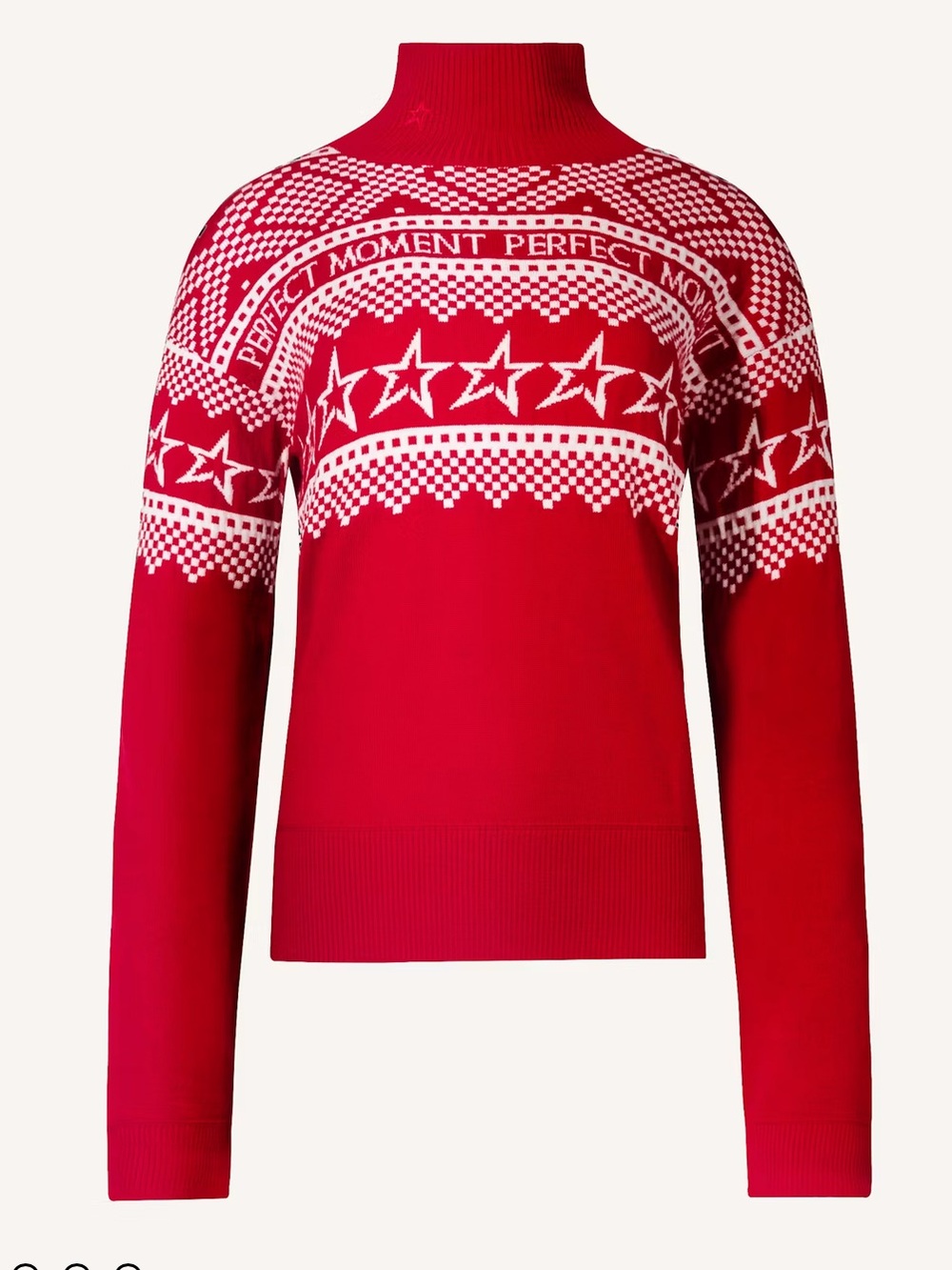 Perfect Moment Intarsia Merino Wool Turtleneck Sweater